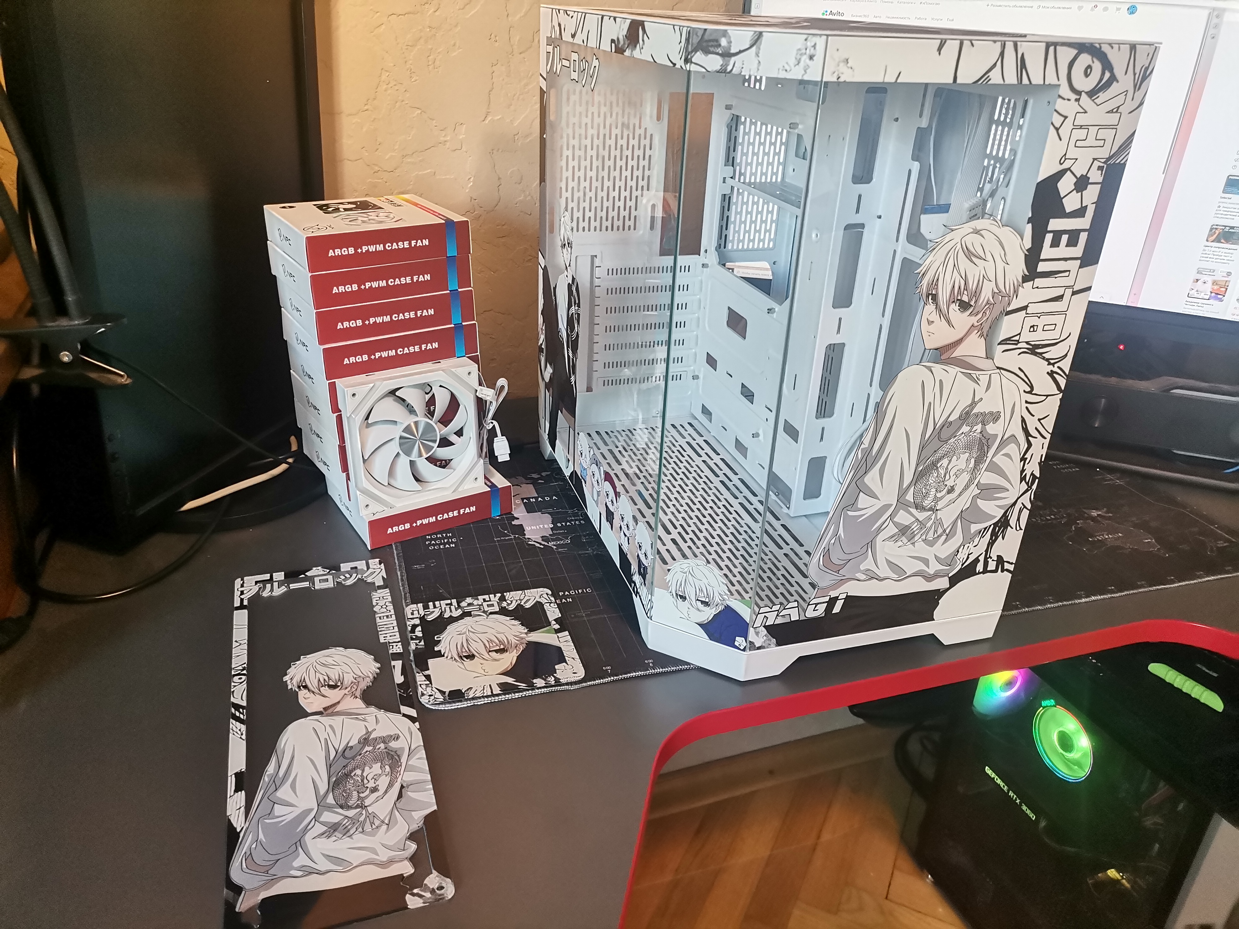 Корпус Seishiro Nagi 2 — Blue Lock | ATX | 10 вентиляторов | Белый