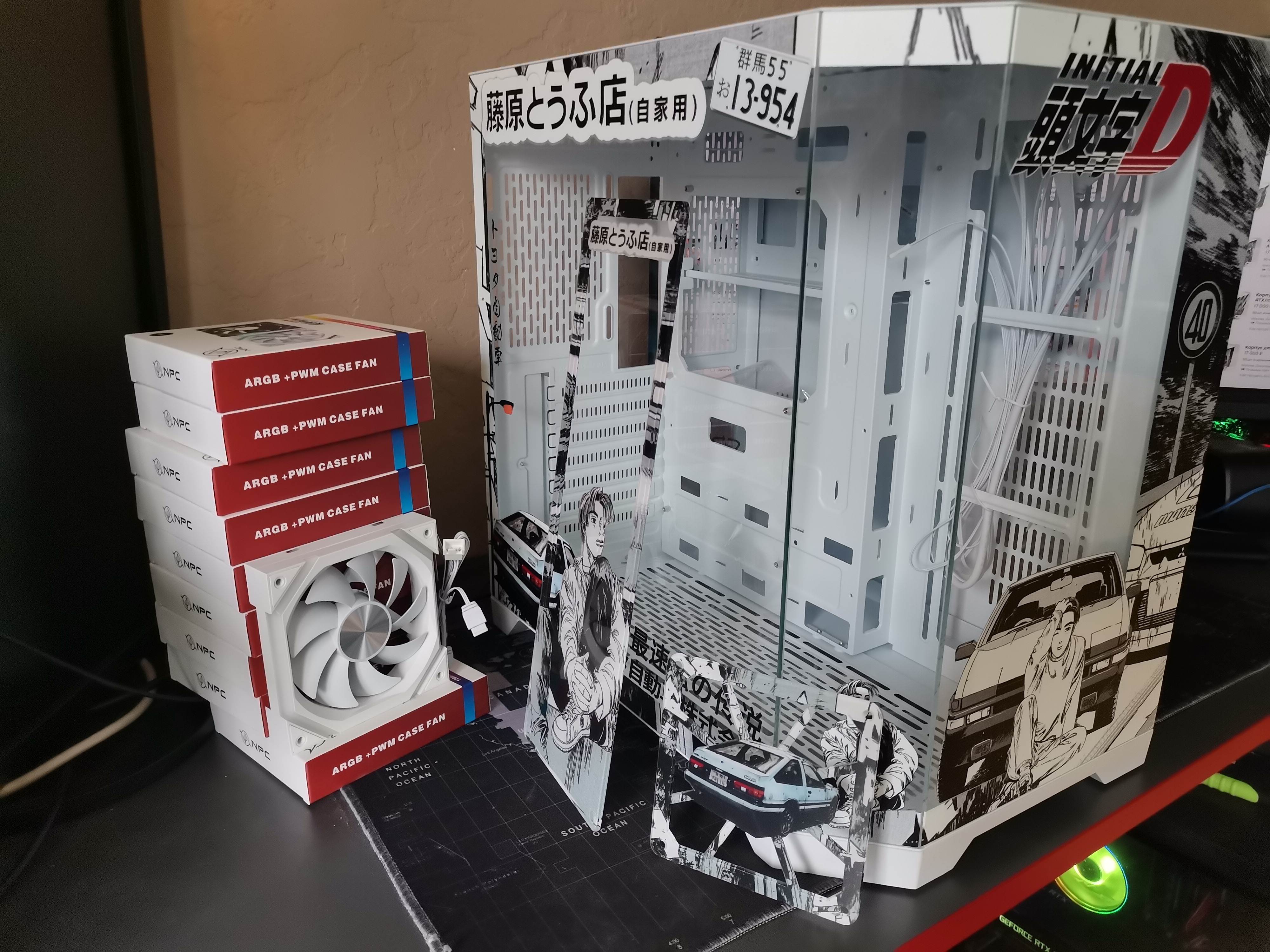Корпус Fujiwara Tofu — Initial D | mini-ATX | 7 вентиляторов | Белый