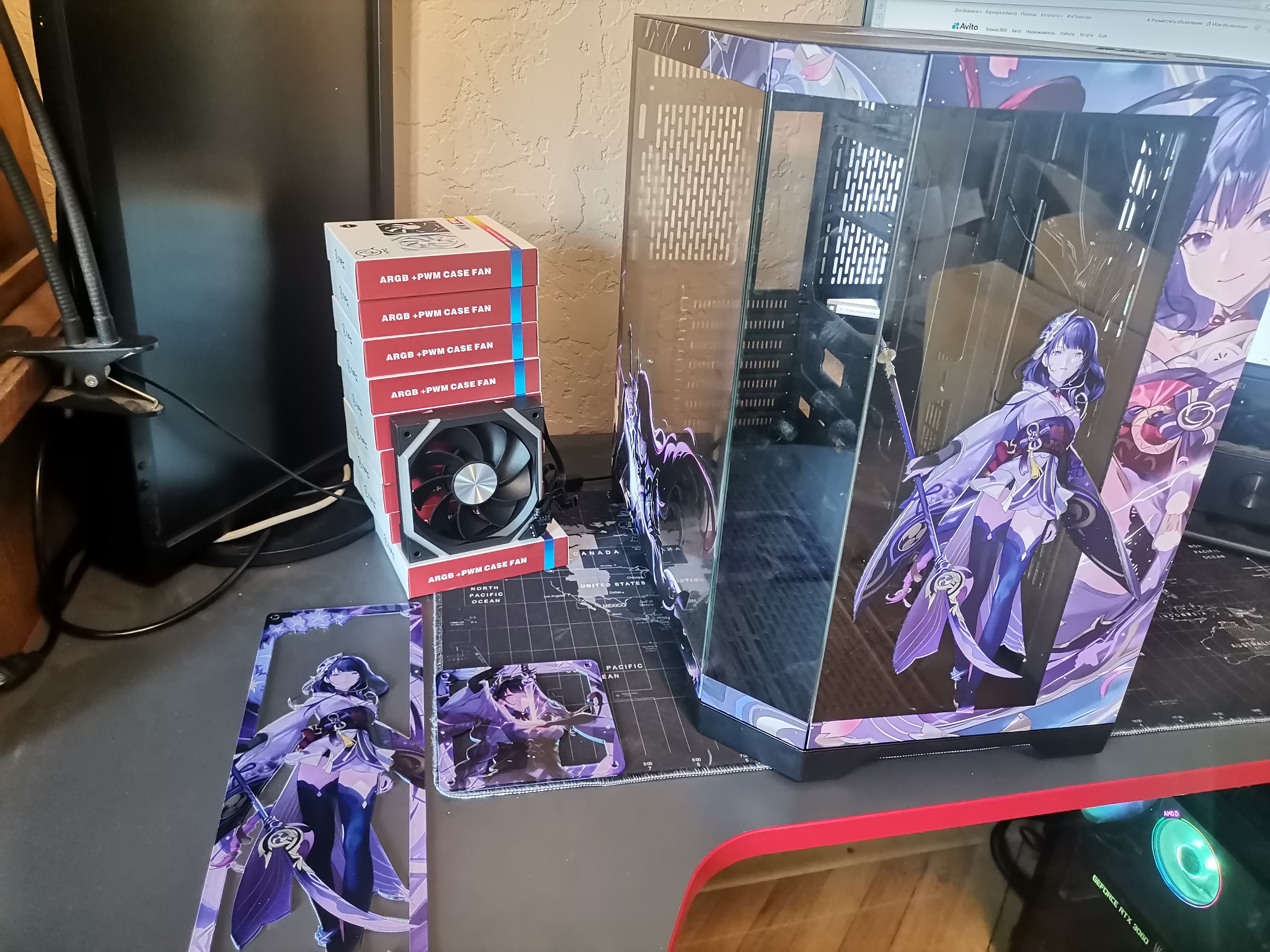 Корпус Raiden Shogun — Genshin Impact | ATX | 10 вентиляторов | Белый
