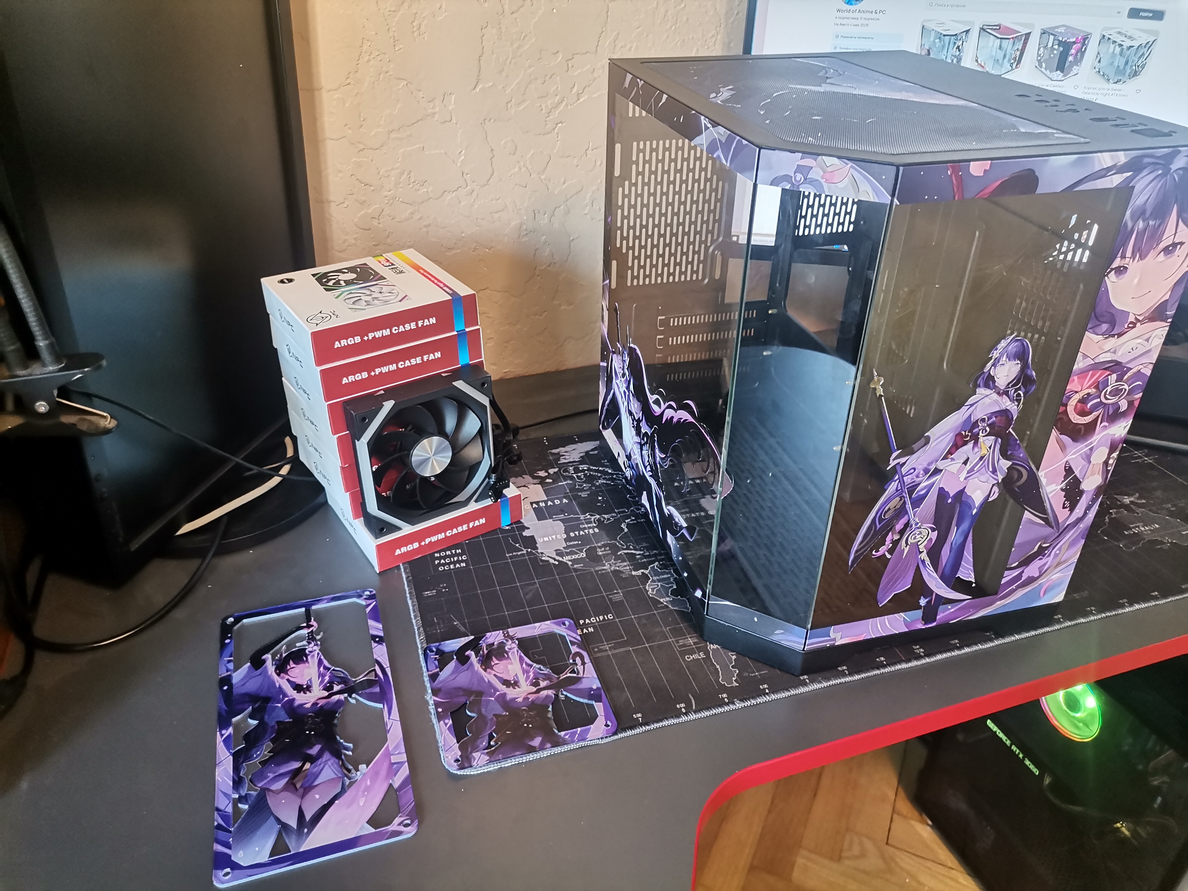 Корпус Raiden Shogun — Genshin Impact | mini-ATX | 7 вентиляторов | Белый